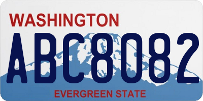 WA license plate ABC8082