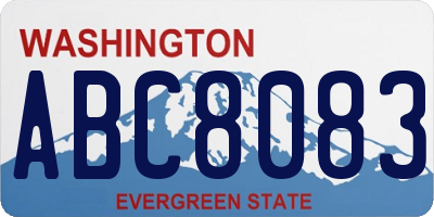 WA license plate ABC8083