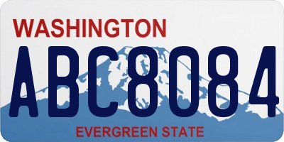 WA license plate ABC8084