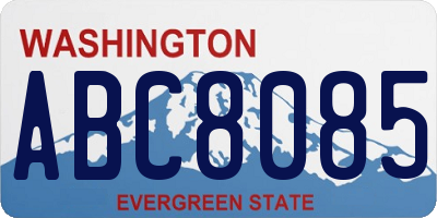 WA license plate ABC8085