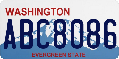 WA license plate ABC8086