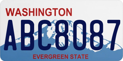 WA license plate ABC8087