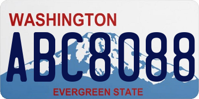 WA license plate ABC8088