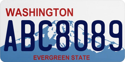 WA license plate ABC8089
