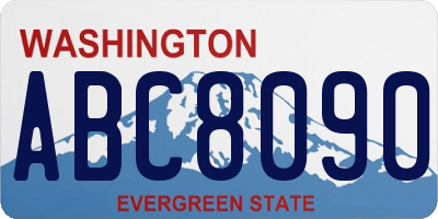 WA license plate ABC8090