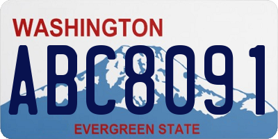WA license plate ABC8091