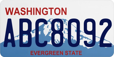 WA license plate ABC8092