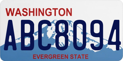 WA license plate ABC8094