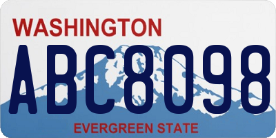 WA license plate ABC8098