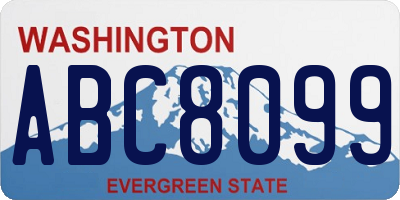 WA license plate ABC8099