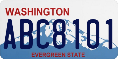 WA license plate ABC8101