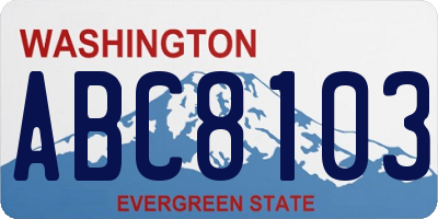 WA license plate ABC8103