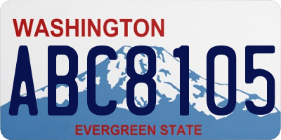 WA license plate ABC8105