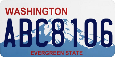 WA license plate ABC8106