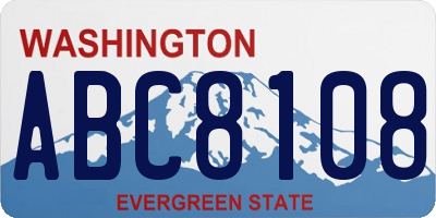 WA license plate ABC8108