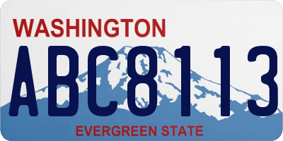 WA license plate ABC8113