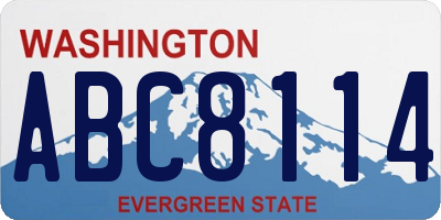 WA license plate ABC8114
