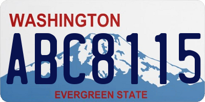 WA license plate ABC8115