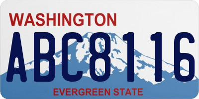 WA license plate ABC8116