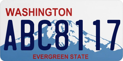 WA license plate ABC8117