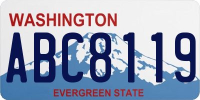 WA license plate ABC8119