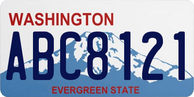 WA license plate ABC8121