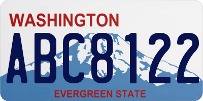 WA license plate ABC8122