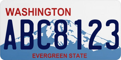 WA license plate ABC8123