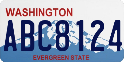 WA license plate ABC8124