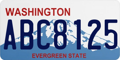 WA license plate ABC8125