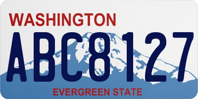 WA license plate ABC8127