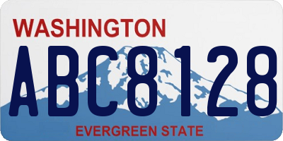 WA license plate ABC8128
