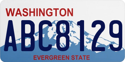 WA license plate ABC8129