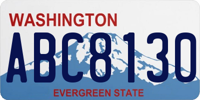 WA license plate ABC8130