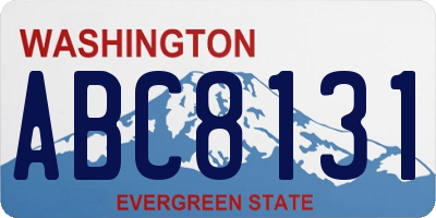 WA license plate ABC8131