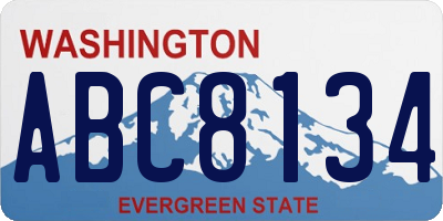 WA license plate ABC8134
