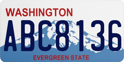 WA license plate ABC8136