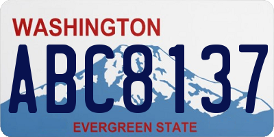 WA license plate ABC8137