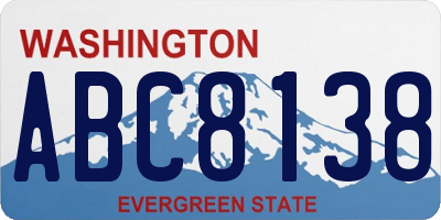 WA license plate ABC8138