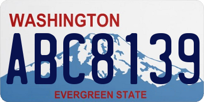 WA license plate ABC8139
