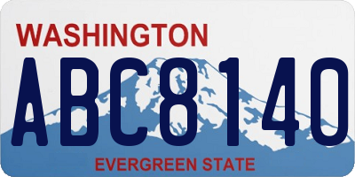 WA license plate ABC8140