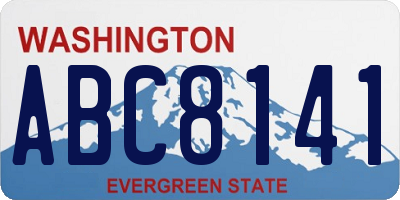 WA license plate ABC8141