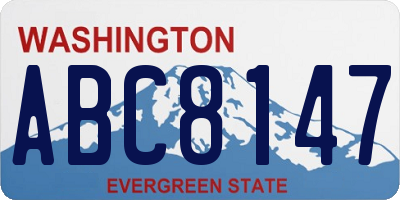 WA license plate ABC8147
