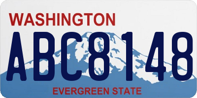 WA license plate ABC8148