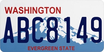 WA license plate ABC8149