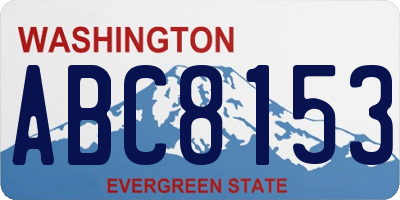 WA license plate ABC8153