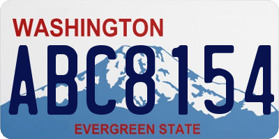 WA license plate ABC8154