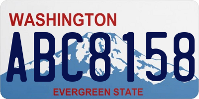 WA license plate ABC8158
