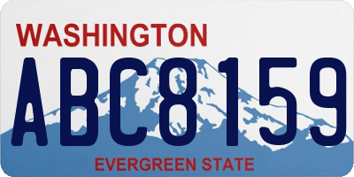 WA license plate ABC8159