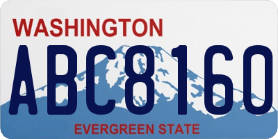 WA license plate ABC8160